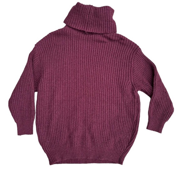 Lulus Turtleneck Sweater Womens Ribbed Long Sleeve Soft Stretch Red Large - Picture 9 of 10